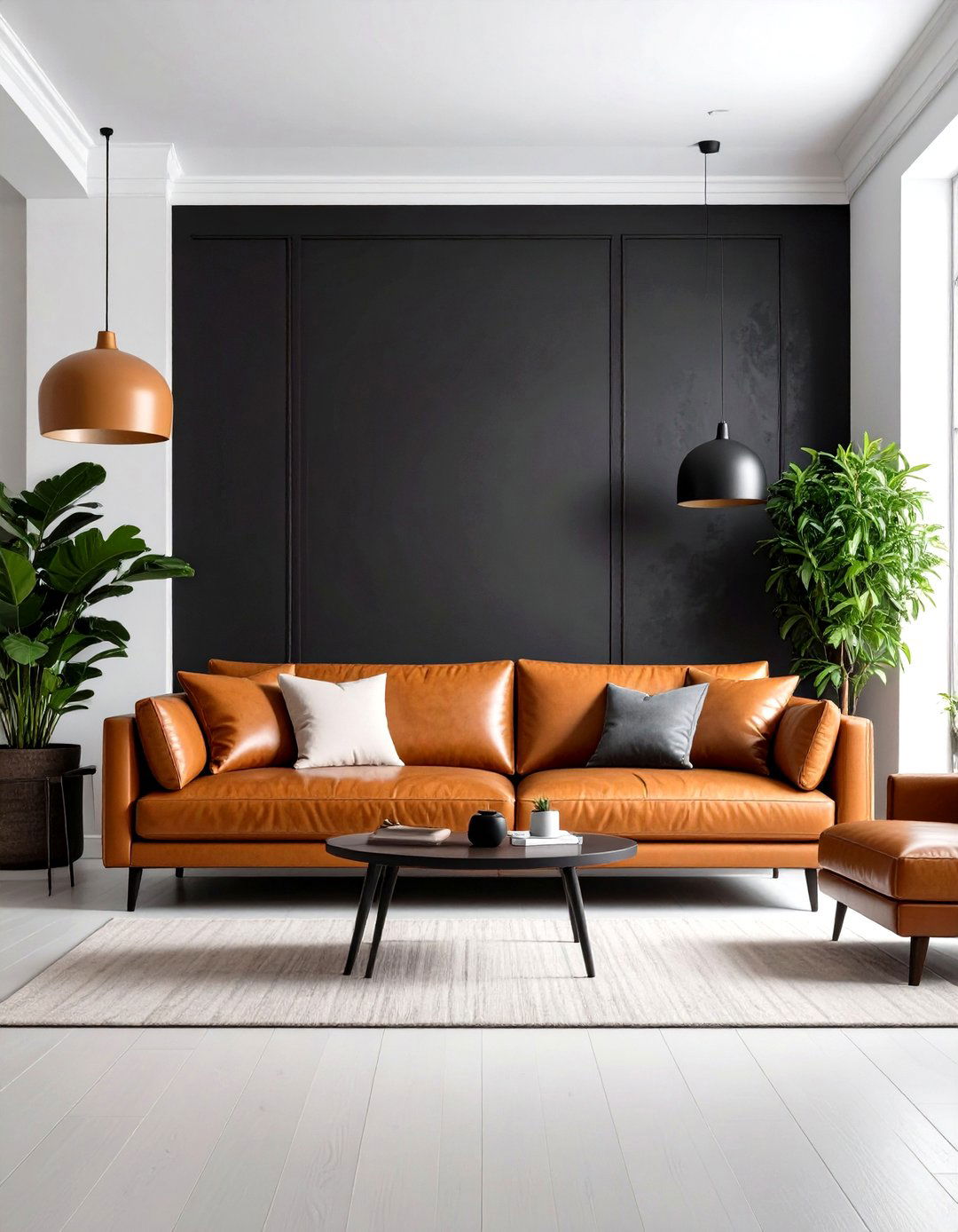Bold Black Accent Wall Living Room - 30 living room paint color ideas