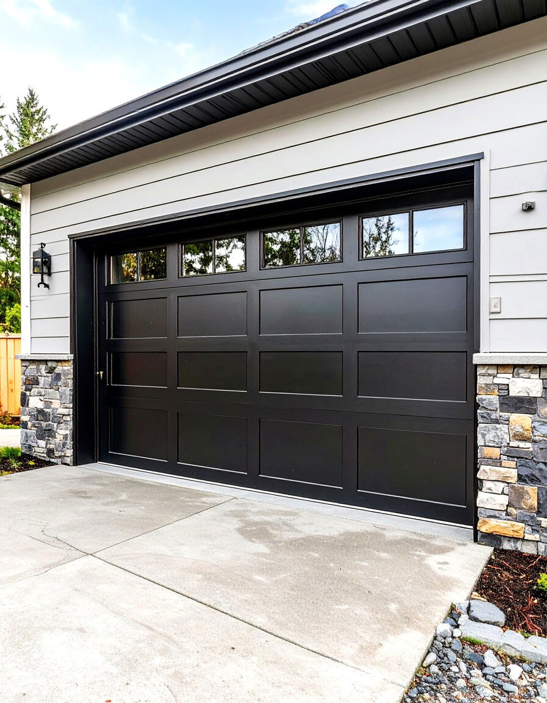 Bold Black Garage Doors - 30 garage door color ideas