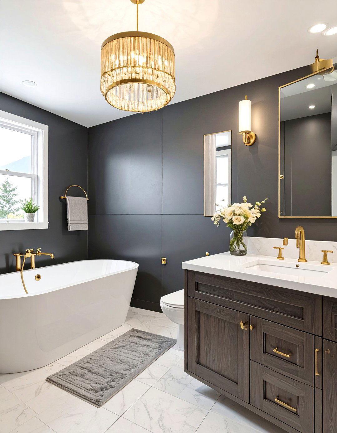 Bold Black and Gold Bathroom - 30 bathroom colors ideas