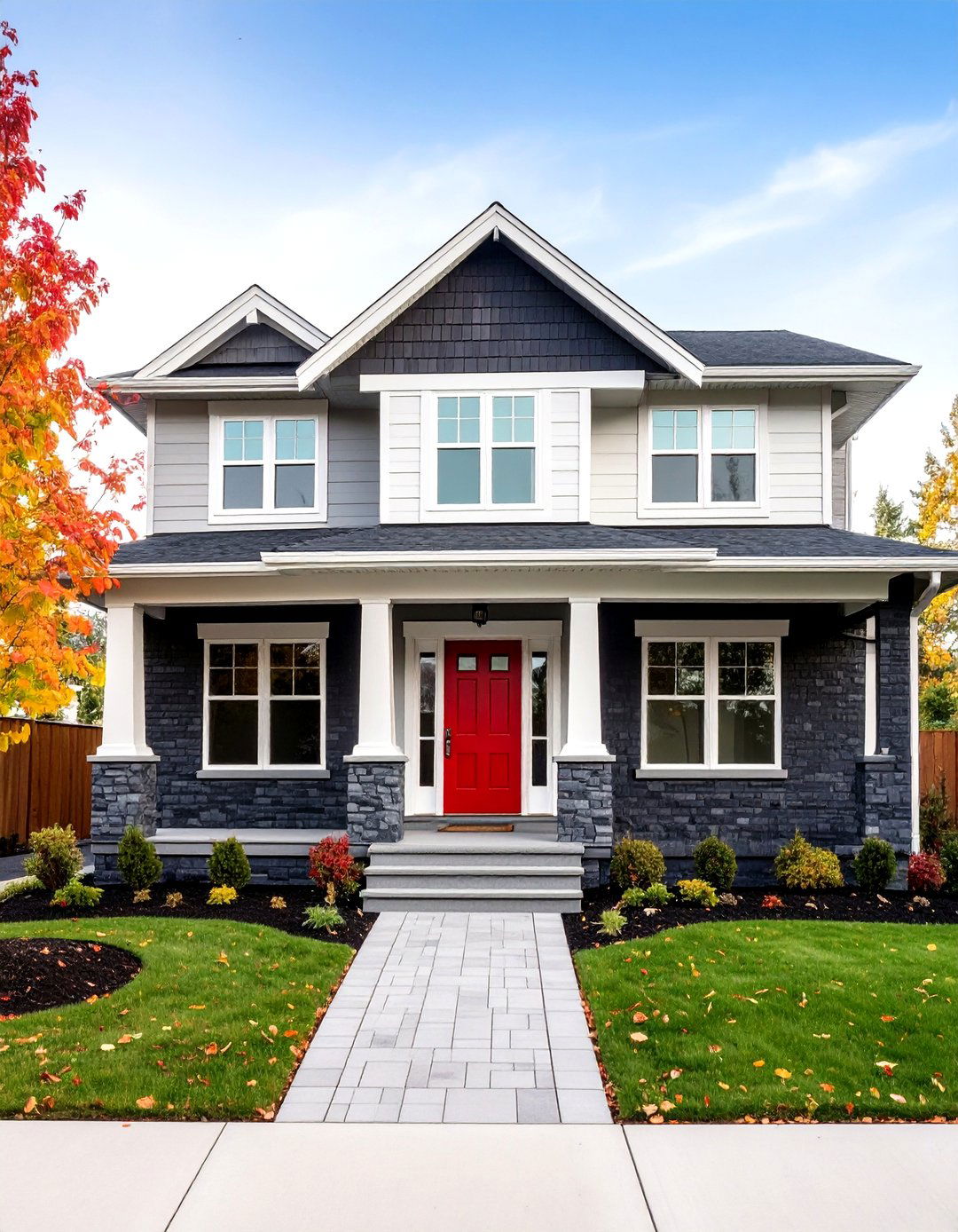 Bold Charcoal Gray Brick Facade - 30 exterior brick paint color ideas