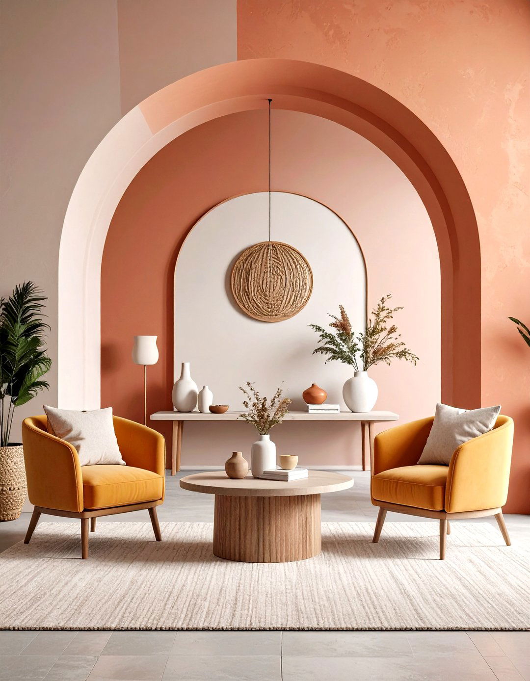 Bold Color Block Living Room Wall - 30 living room feature wall ideas