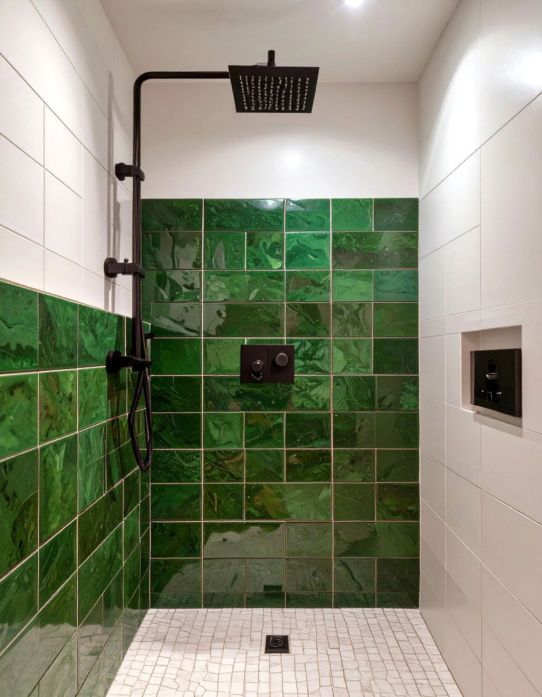 Bold Color Block Shower Tile - 30 small shower tile ideas