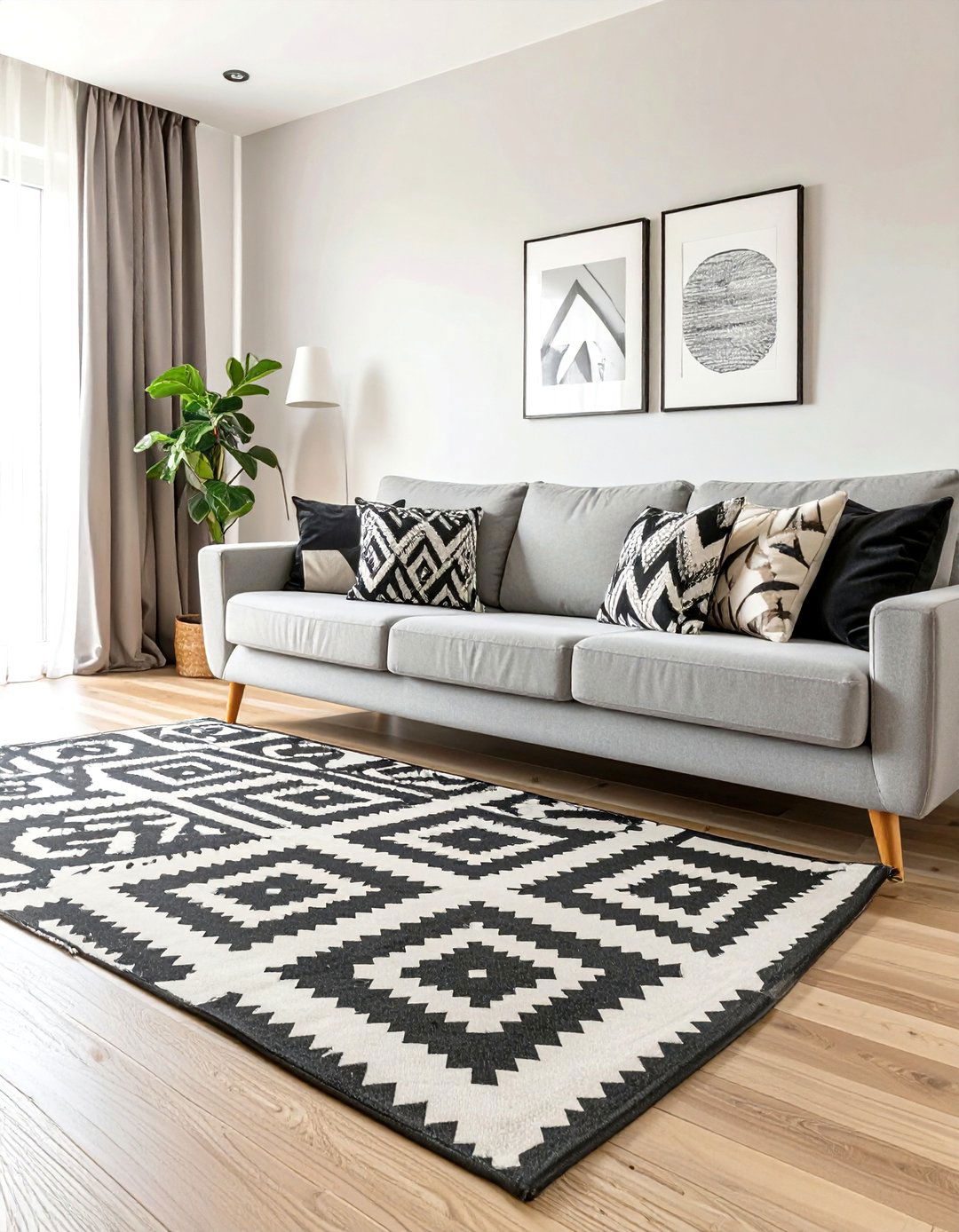 Bold Geometric Patterns Family Room - 30 modern family room ideas