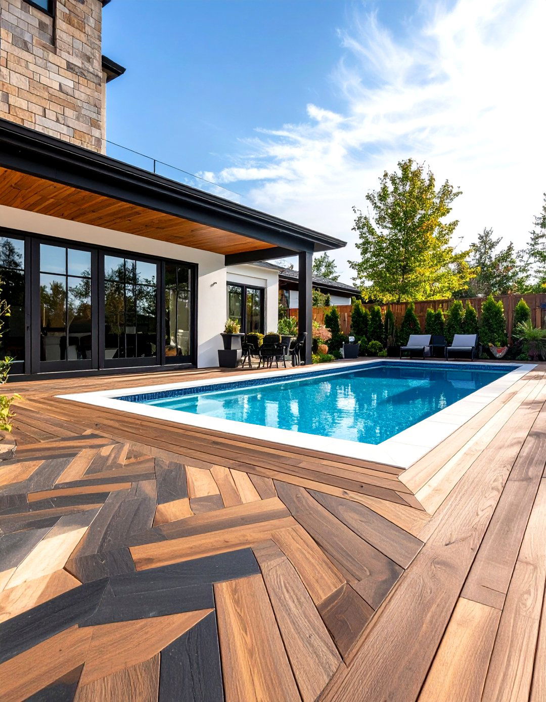 Bold Geometric Paver Patterns - 30 pool landscaping design ideas