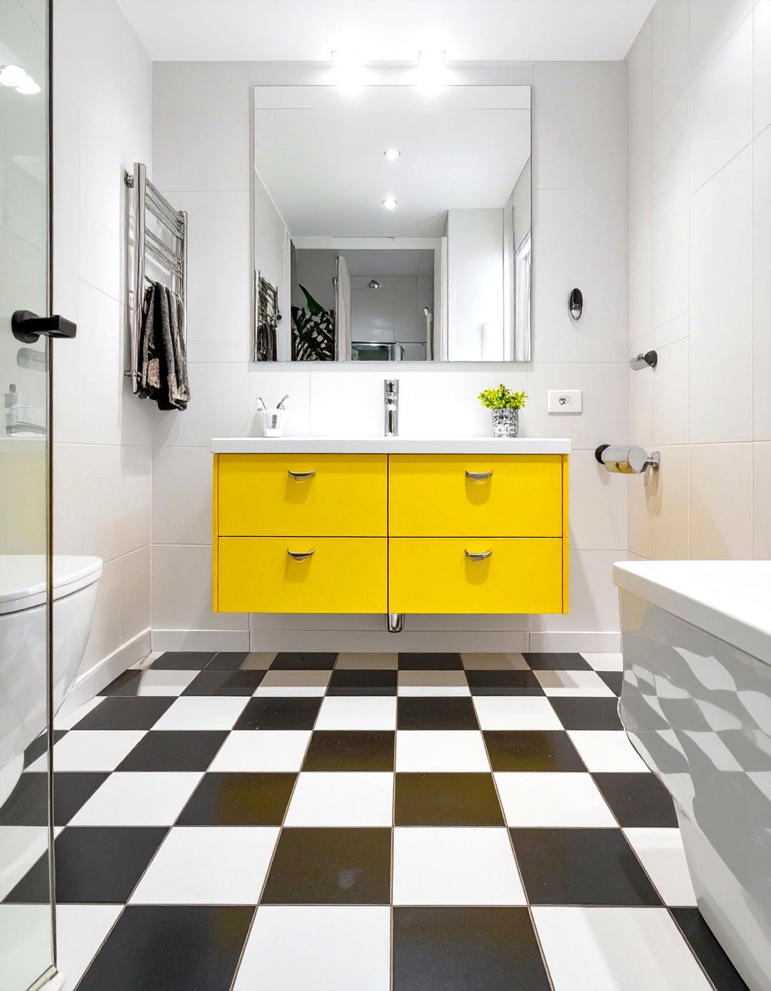 Bold Graphic Guest Bathroom - 30 guest bathroom remodel ideas