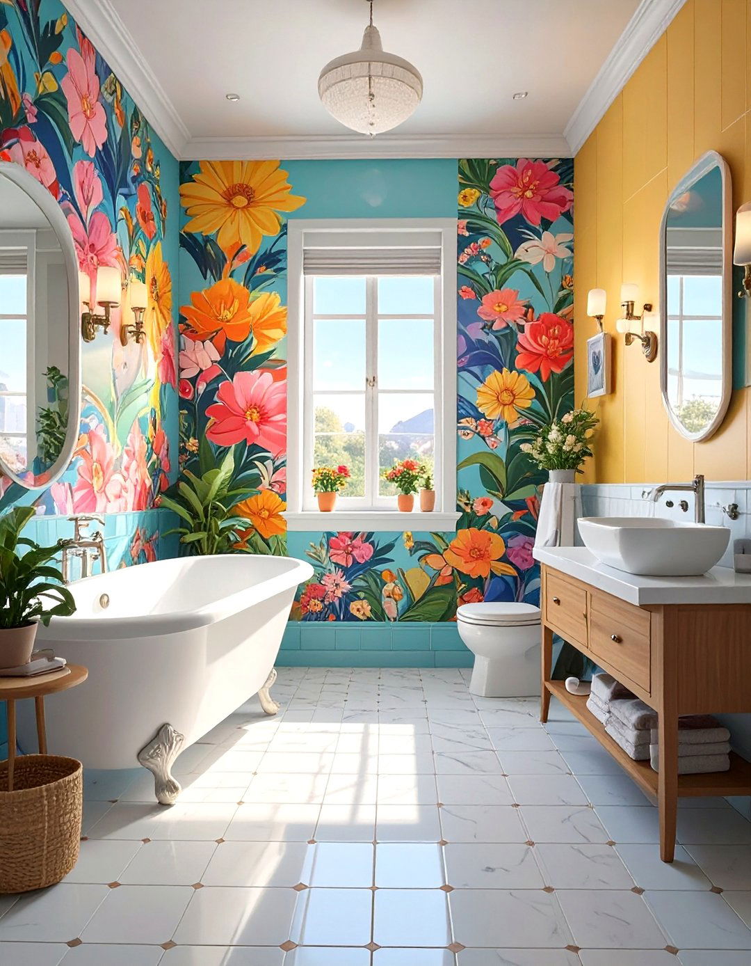 Bold Graphic Pop Art Wallpaper - 30 bathroom wallpaper ideas