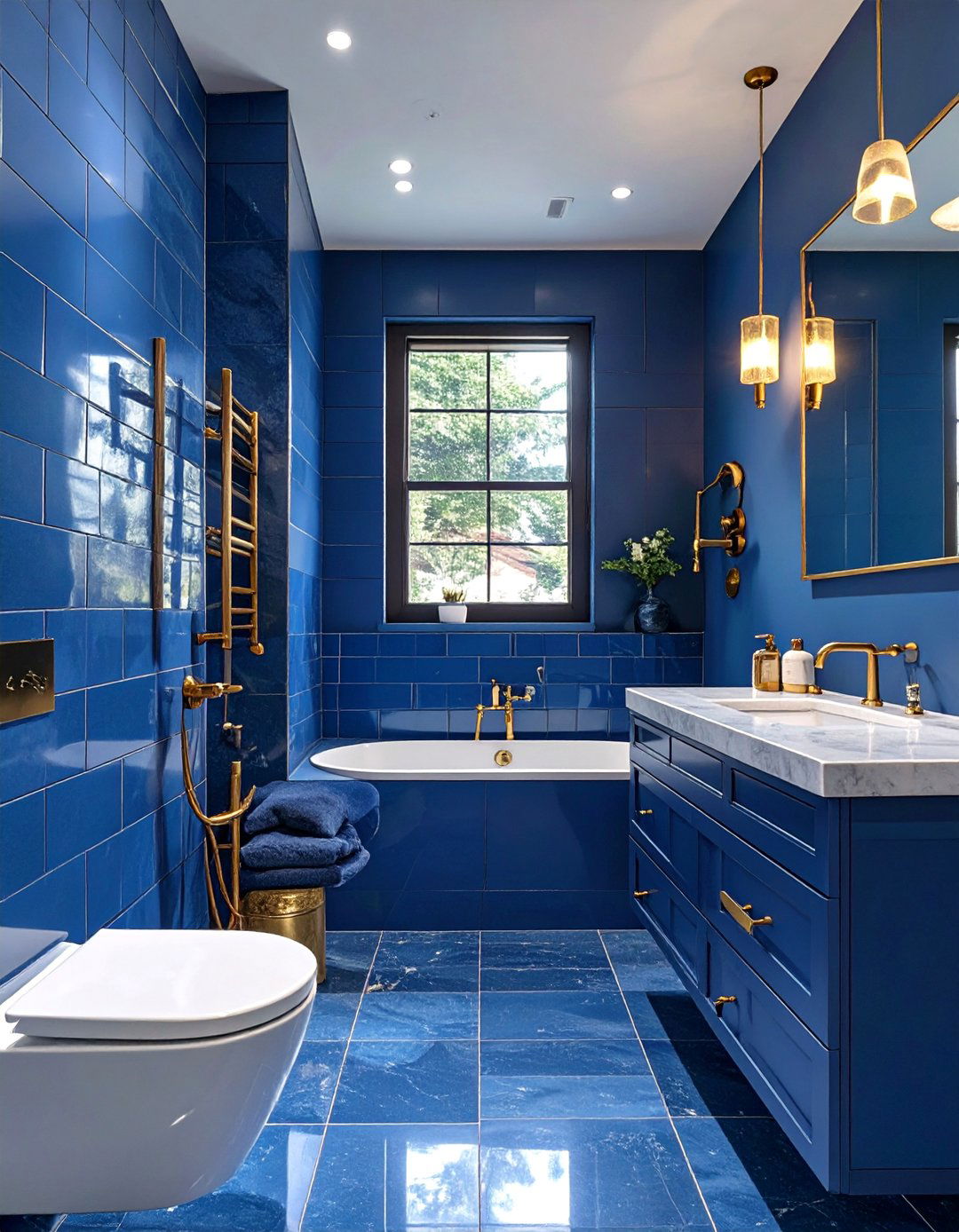 Bold Monochromatic Bathroom - 30 bathroom makeover ideas