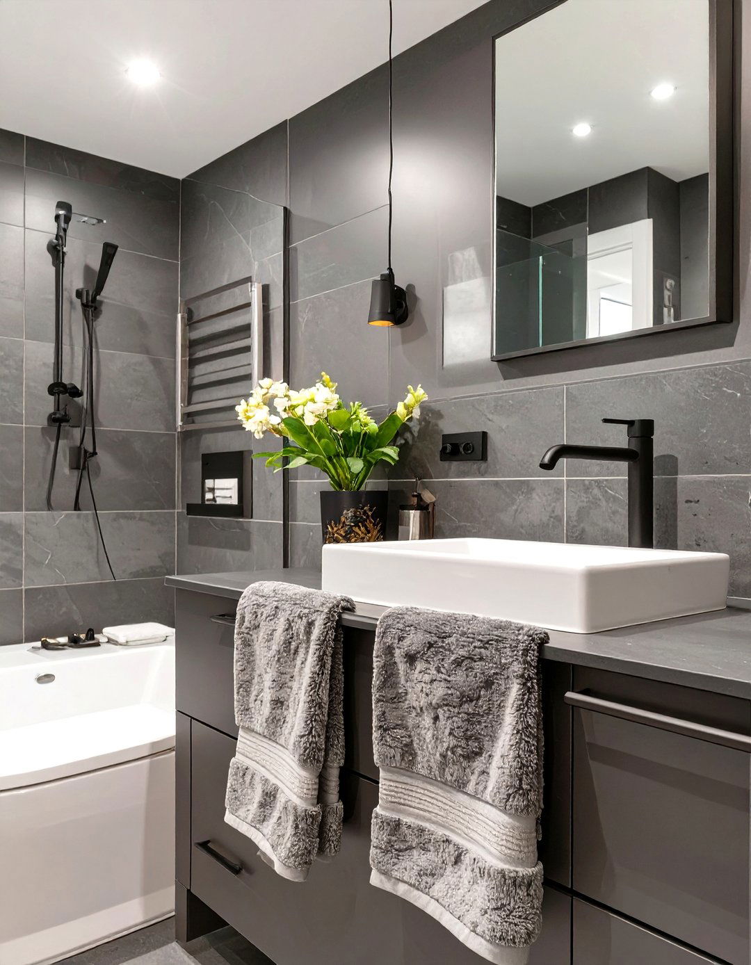 Bold Monochromatic Color Scheme - 30 teen bathroom ideas