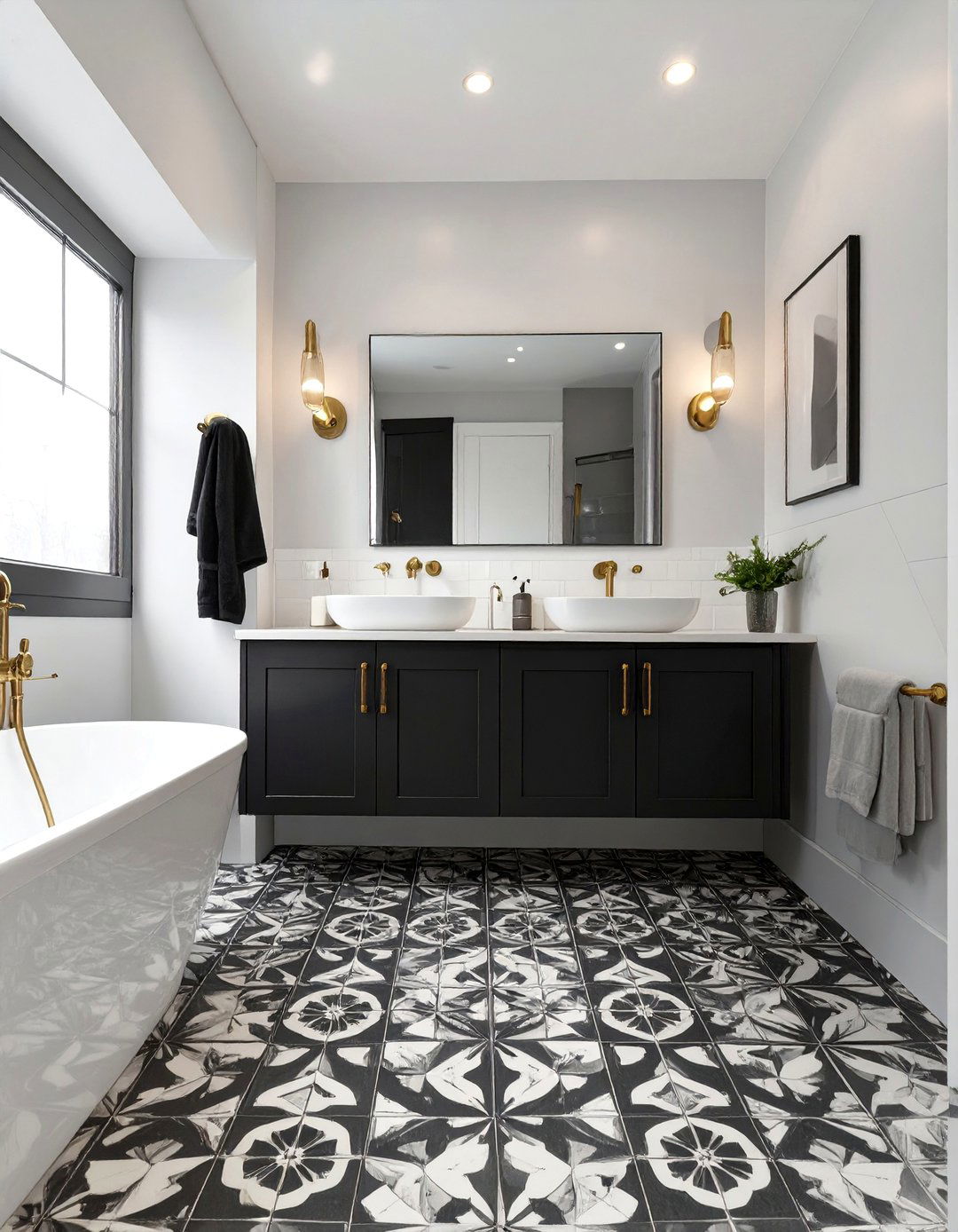 Bold Patterned Bathroom Tile Floor - 30 bathroom tile floor ideas