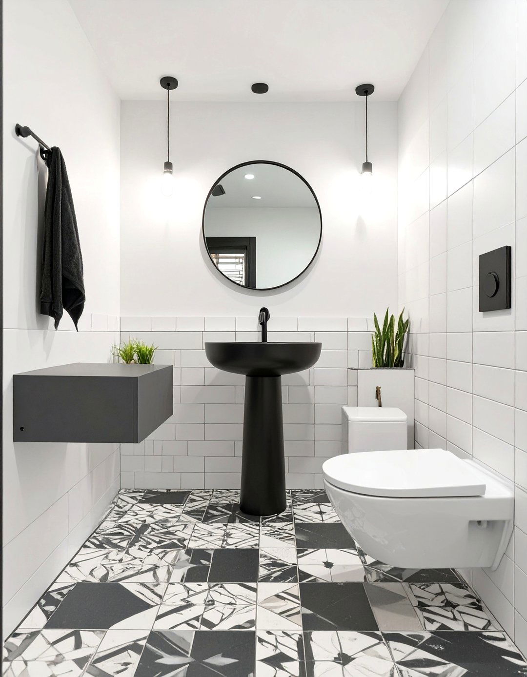 Bold Patterned Tile Bathroom - 30 bathroom ideas small