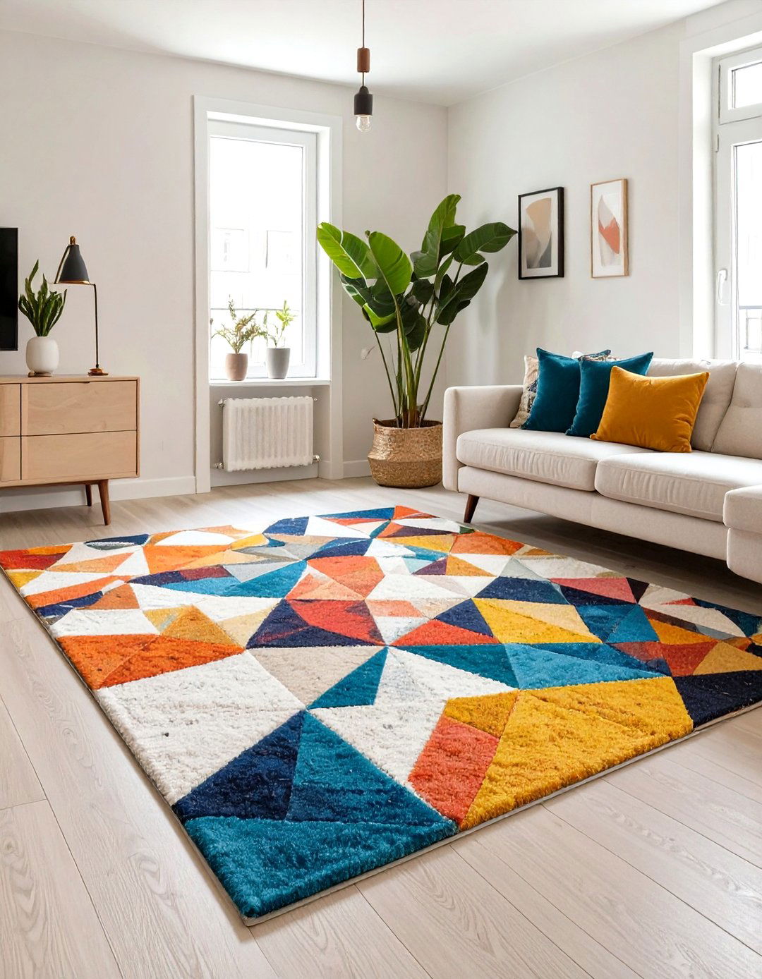 Bold Rug Focus Small Living Room - 30 modern small modern living room design ideas