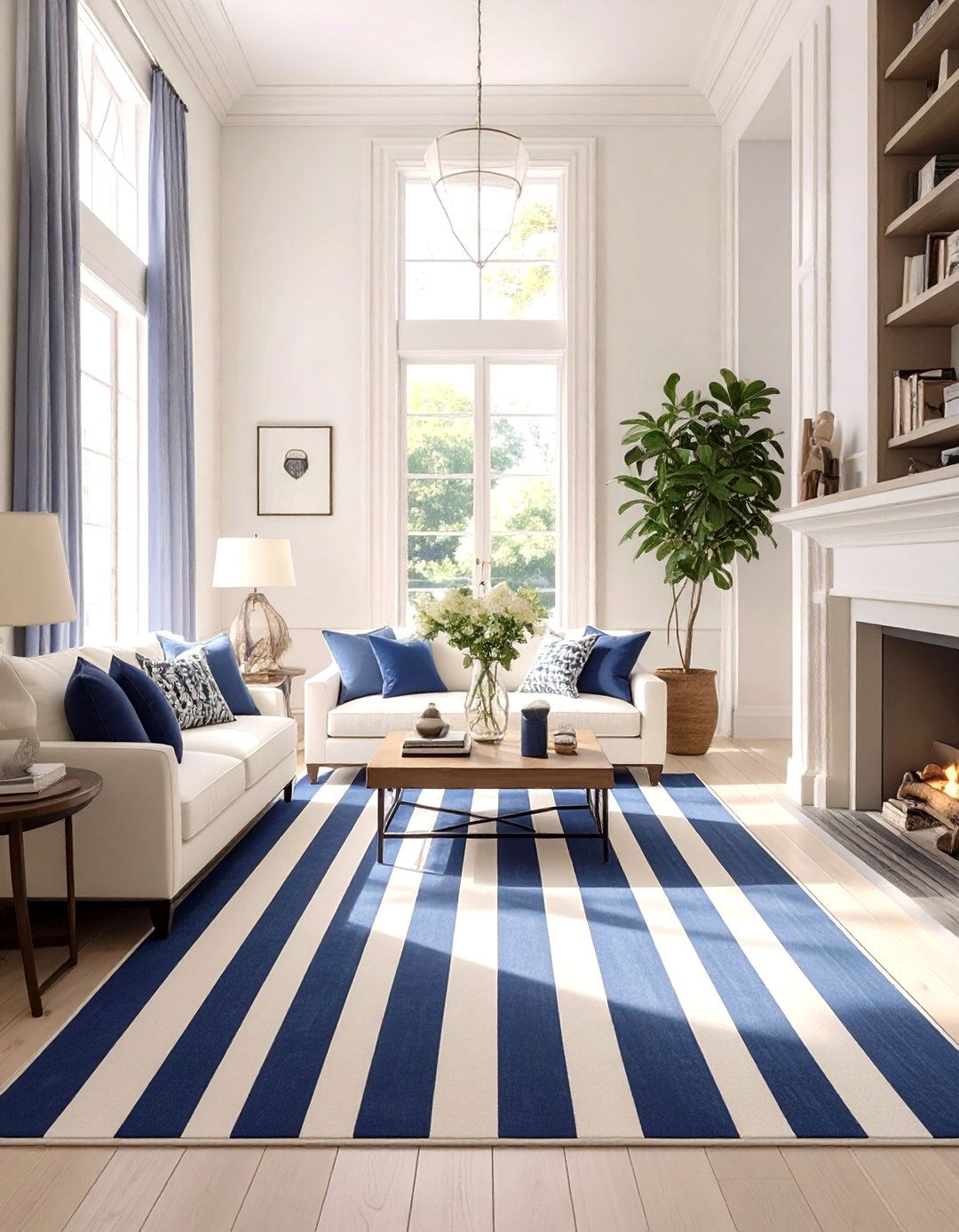 Bold Rugs to Define the Space - 30 narrow living room ideas