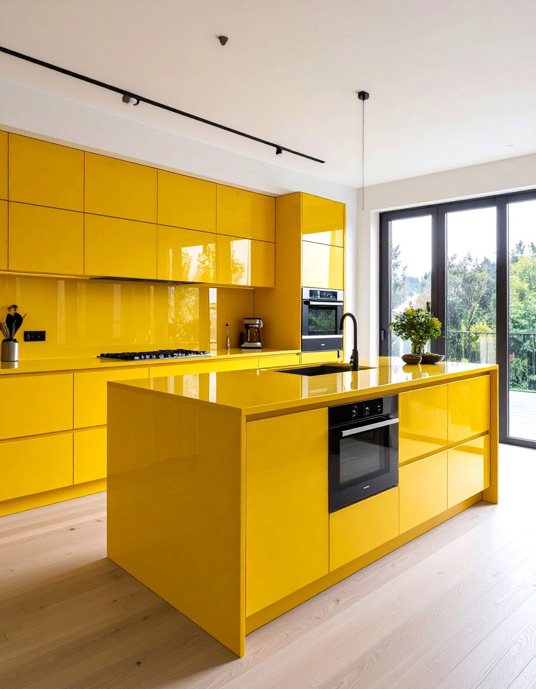 Bold Solid Color Backsplash - 30 easy backsplash ideas
