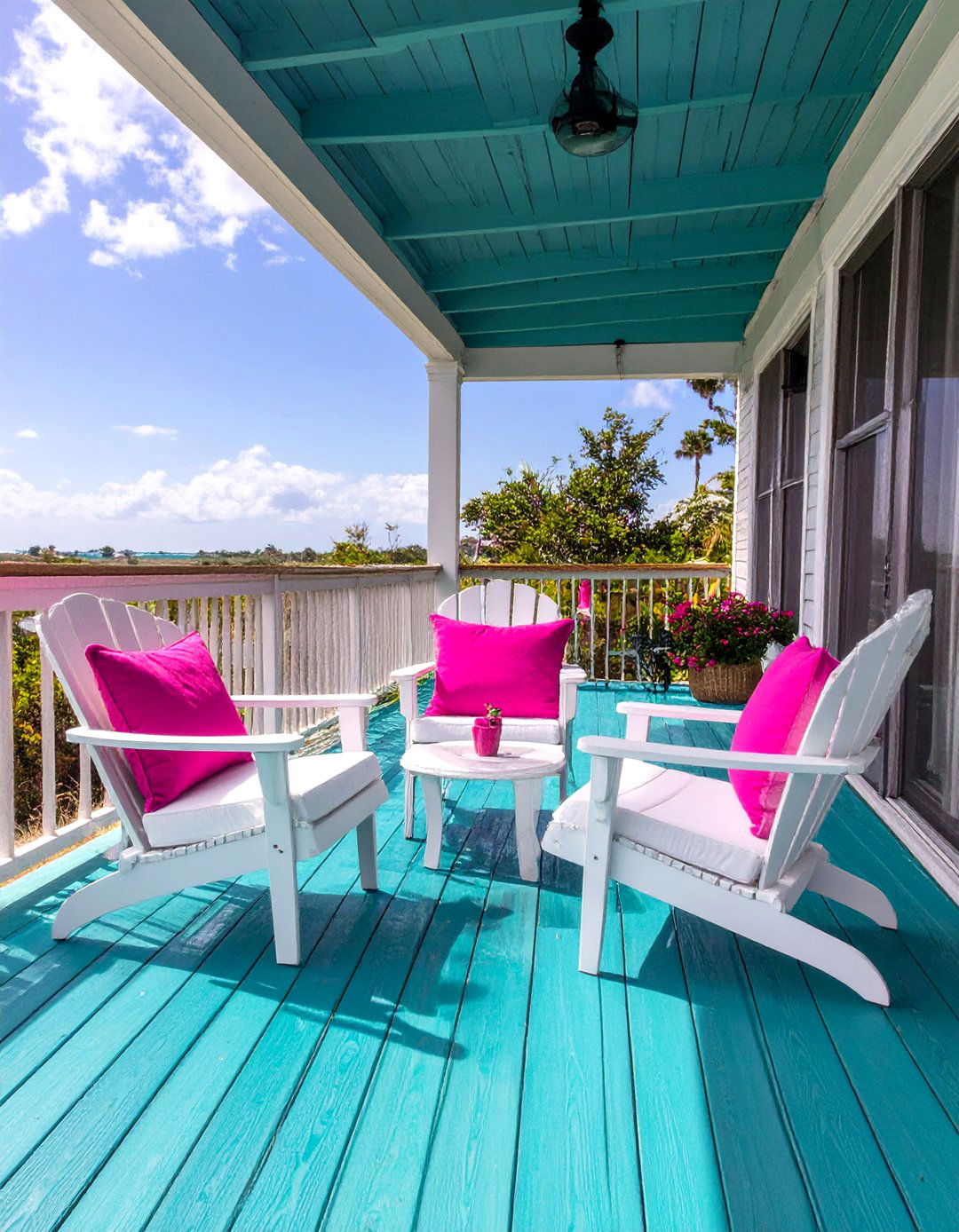 Bold Teal Solid Stain - 30 deck color ideas