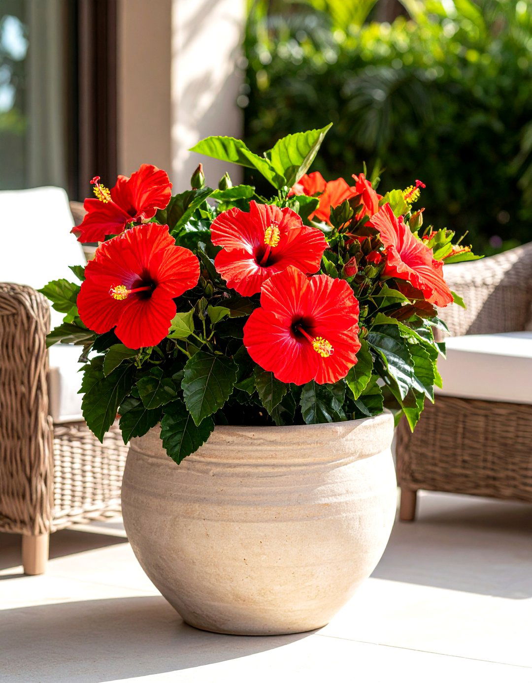 Bold Tropical Hibiscus Plants - 30 patio plants ideas