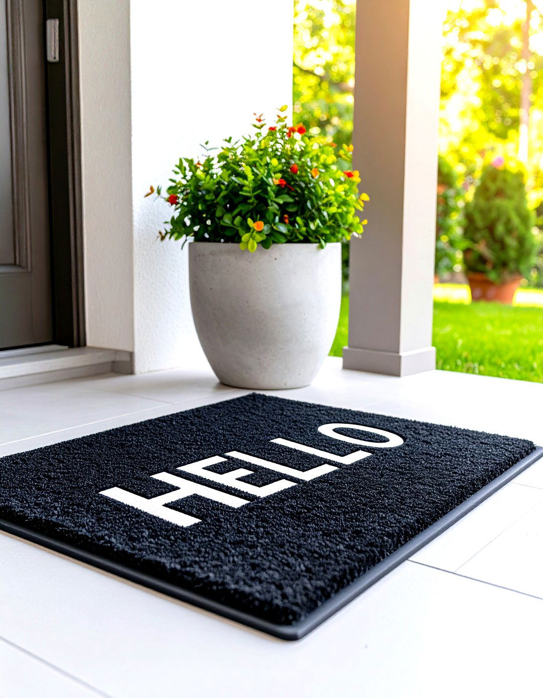 Bold Typography Welcome Mat - 30 front porch rug ideas