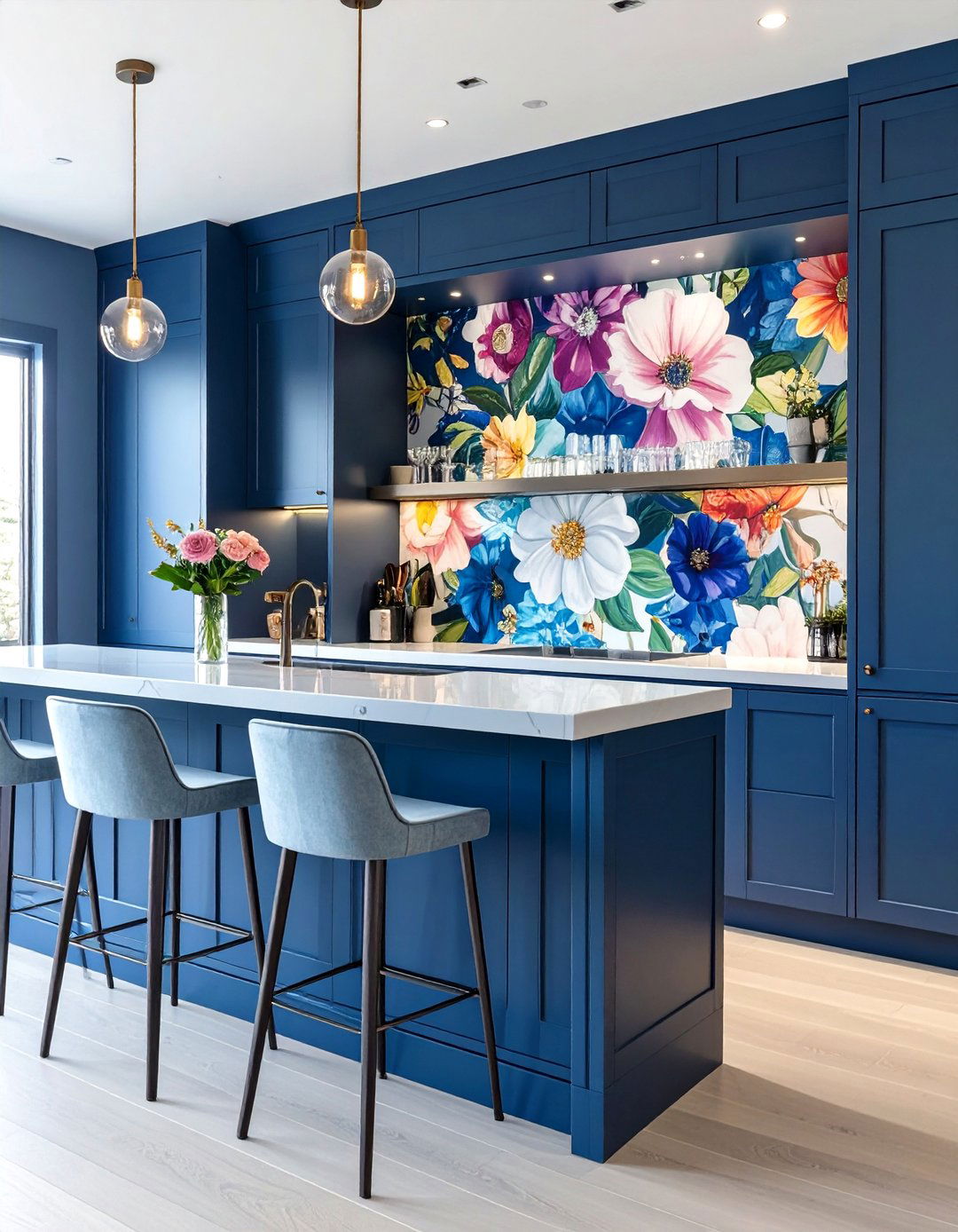 Bold Wallpaper Bar Backsplash - 30 bar backsplash ideas