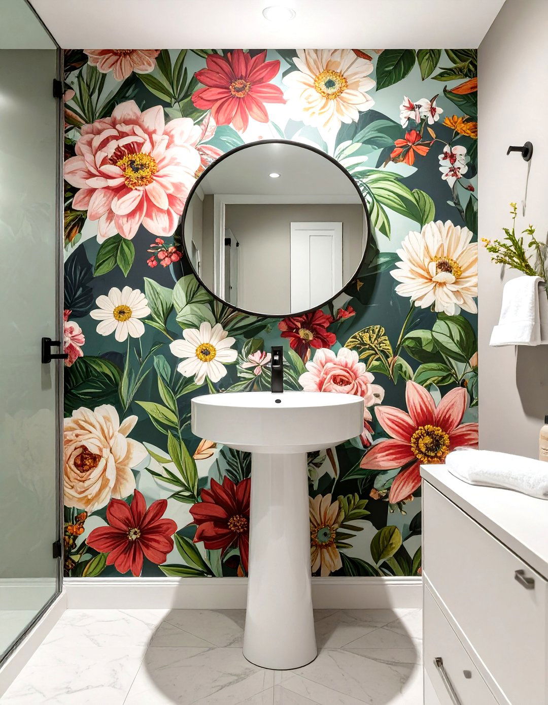 Bold Wallpaper Guest Bathroom - 30 modern guest bathroom ideas