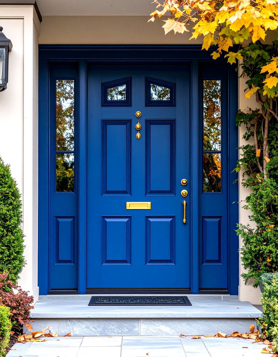 Bold and Colorful Painted Front Door - 30 entryway front door ideas