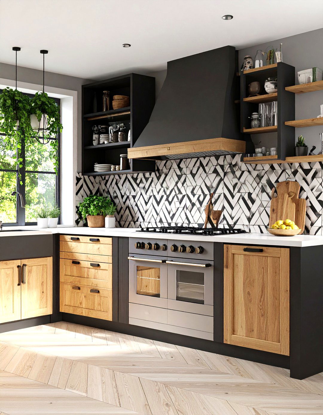 Boldly Patterned Cement Tiles - 30 kitchen backsplash ideas 2025