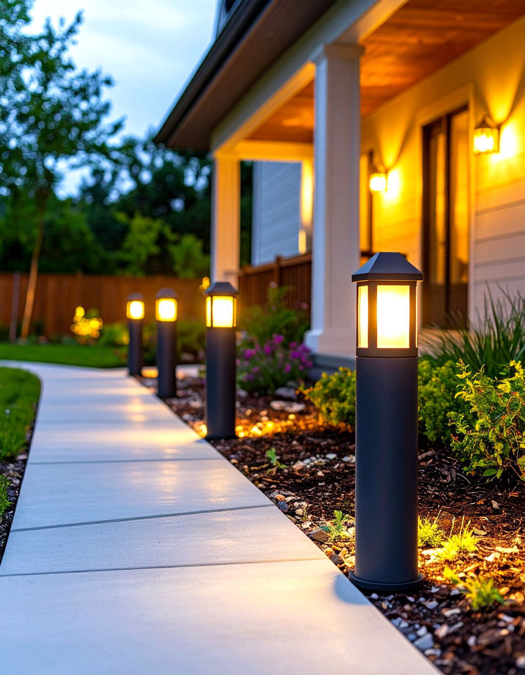 Bollard Porch Lighting for Walkways - 30 porch lighting ideas