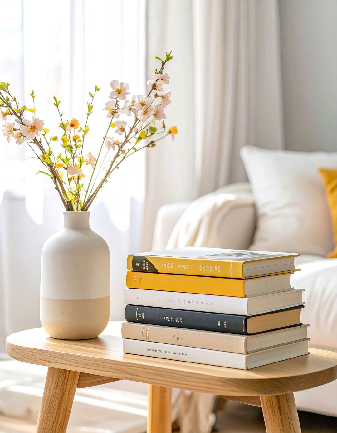 Books as Decor - 30 scandinavian design living room ideas