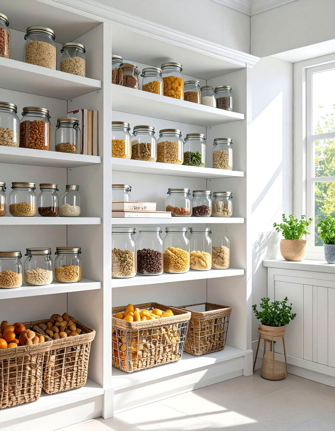 Bookshelf as a Kitchen Pantry