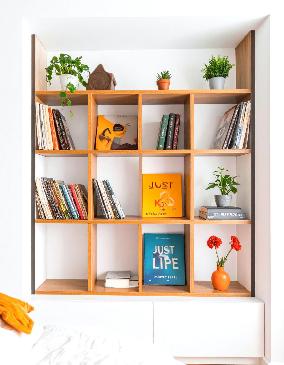 Bookshelf with Music Biographies - 30 spotify bedroom trend