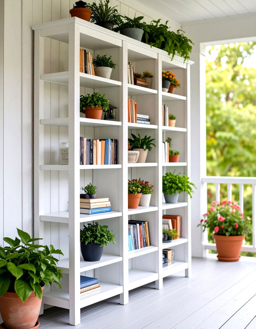 Bookshelves as a Room Divider - 30 porch privacy ideas
