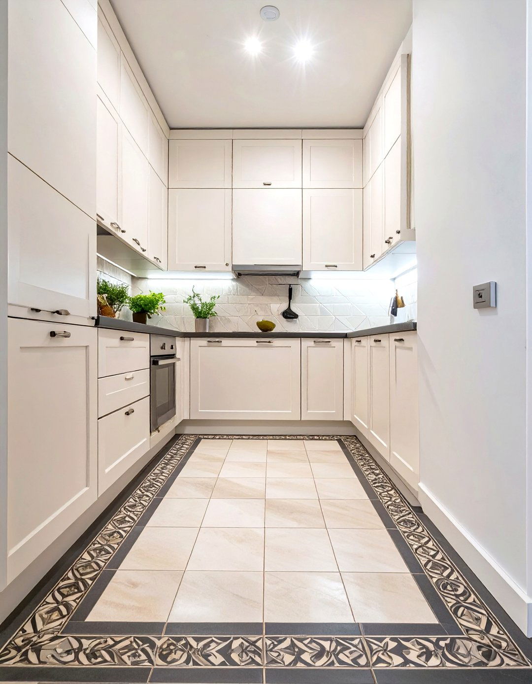 Bordered Kitchen Floor Tile Design - 30 small kitchen floor tile ideas