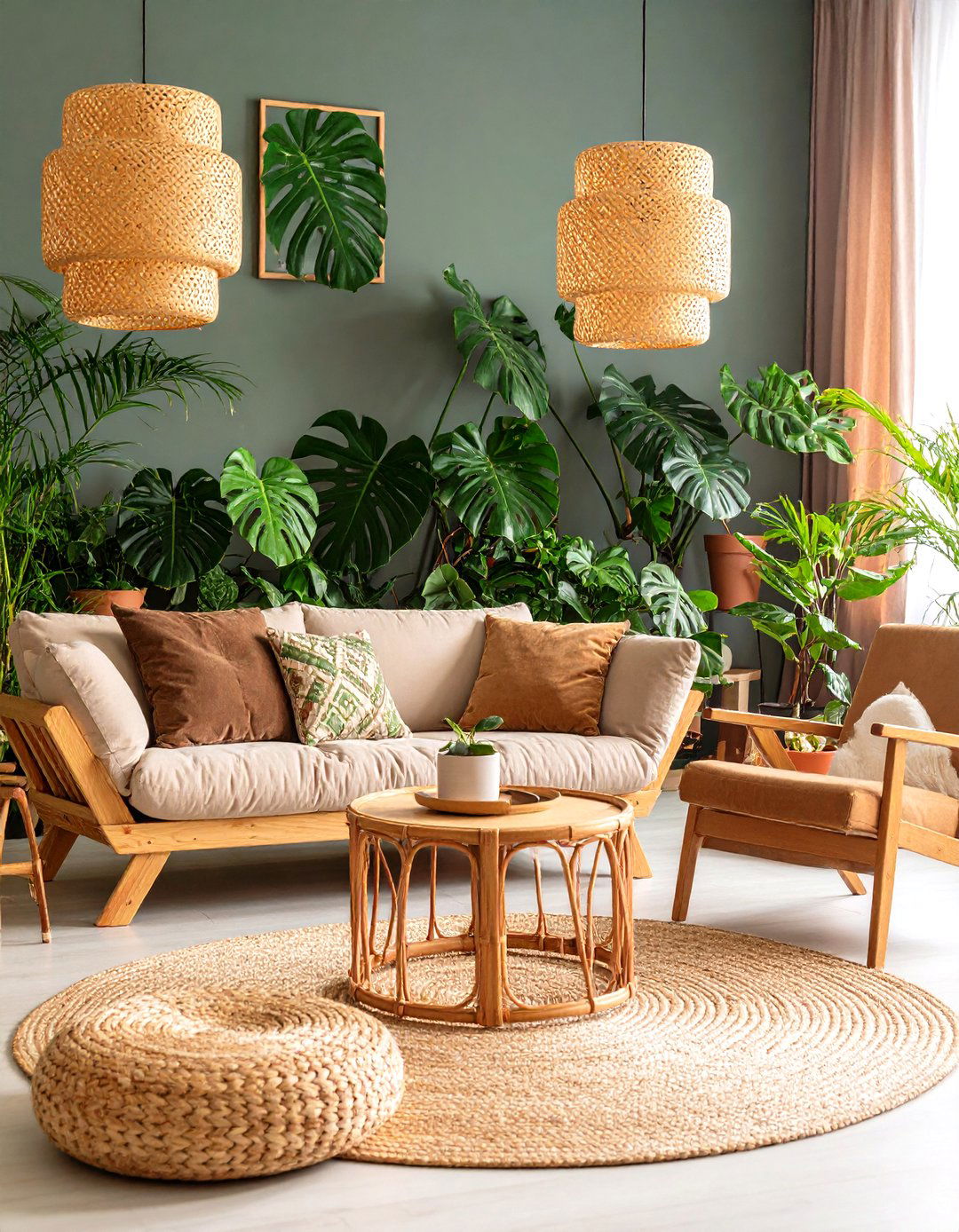 Botanical Bliss Living Room - 30 living room wallpaper ideas