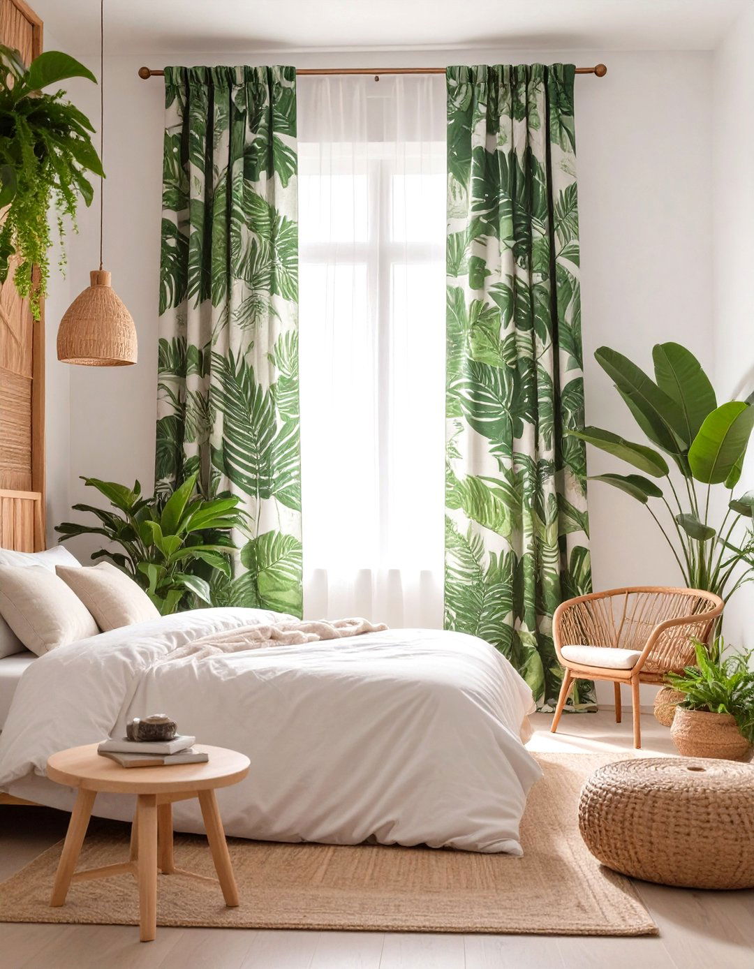 Botanical Print Curtains for a Nature Inspired Bedroom - 30 curtains for bedroom ideas