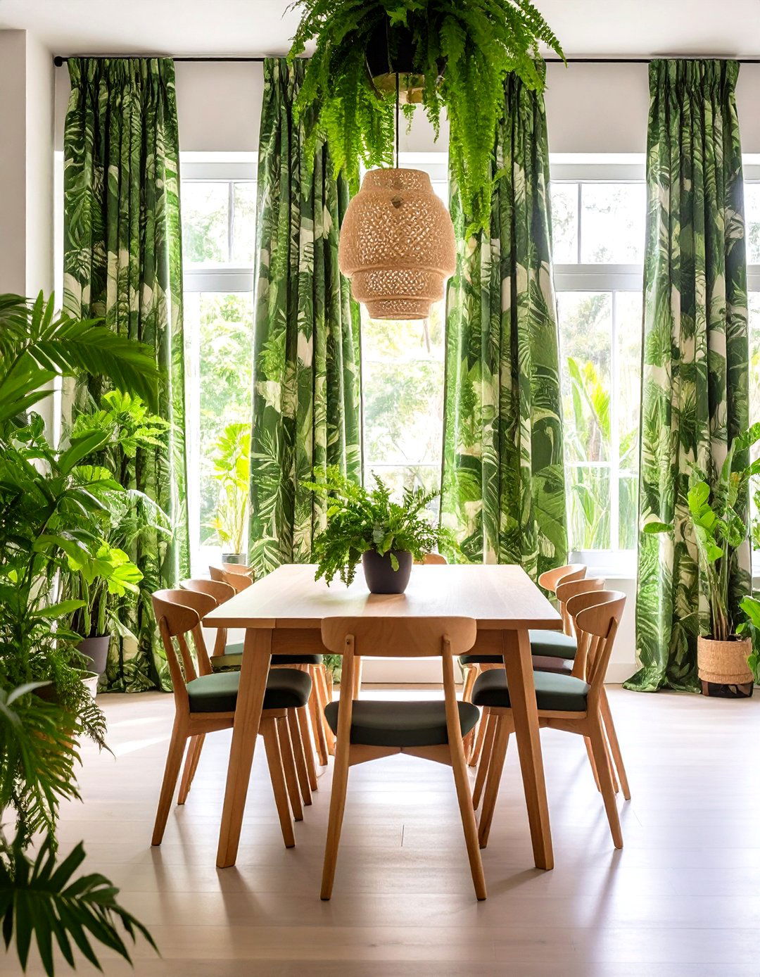 Botanical Print Dining Room Curtains - 30 dining room curtains ideas