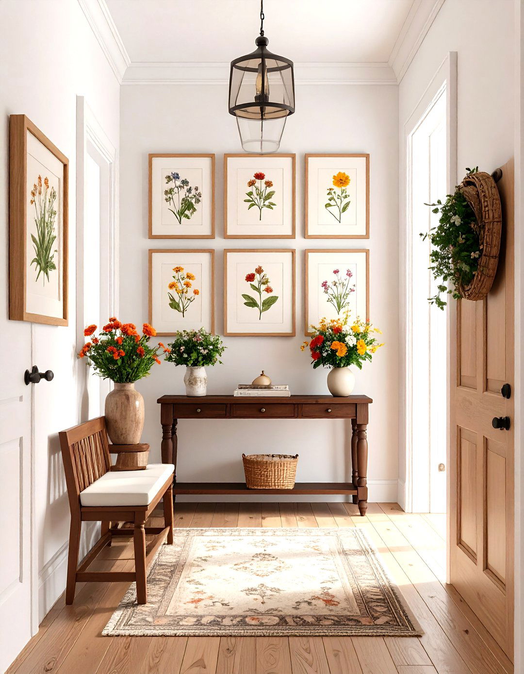Botanical Print Gallery Wall - 30 farmhouse wall decor ideas