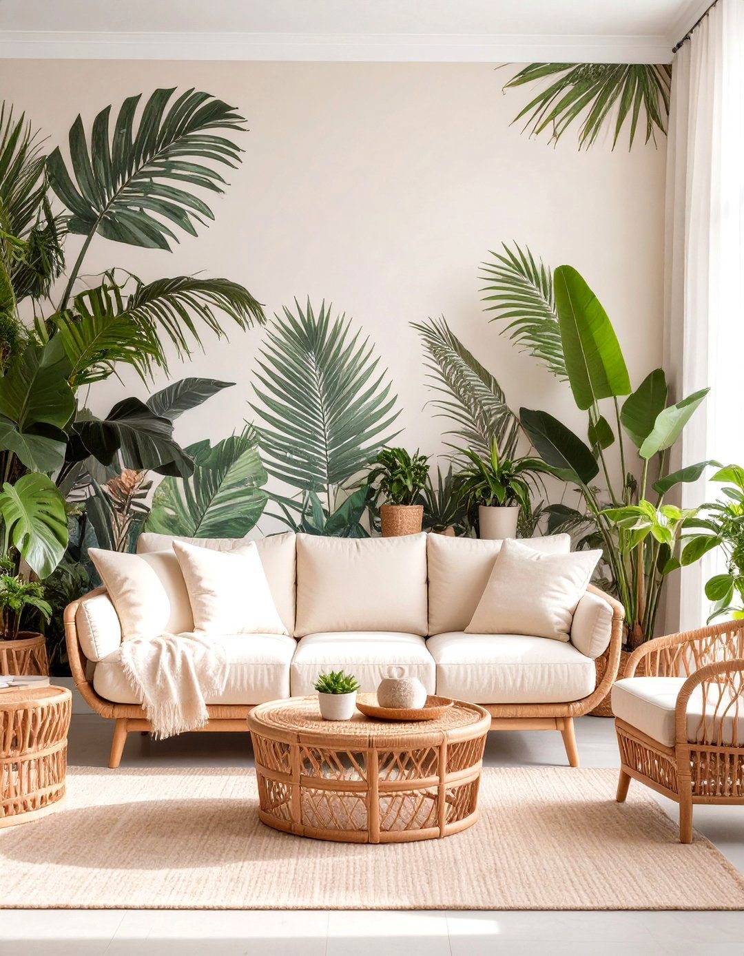 Botanical Print Green Living Room - 30 green living room ideas