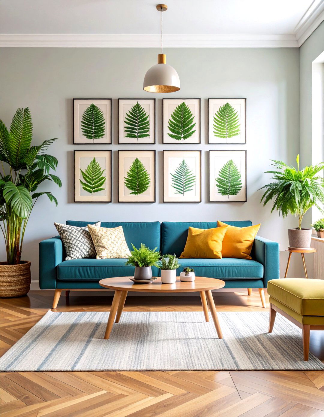 Botanical Prints and Elements - 30 pottery barn living room ideas