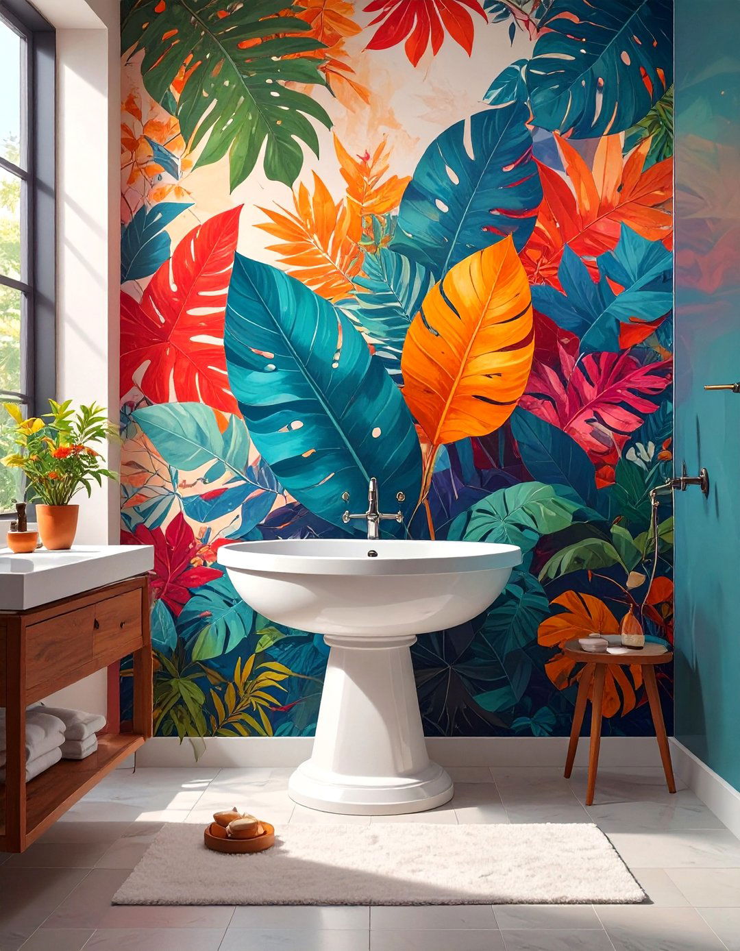 Botanical Wallpaper Bathroom Walls - 30 bathroom wall ideas