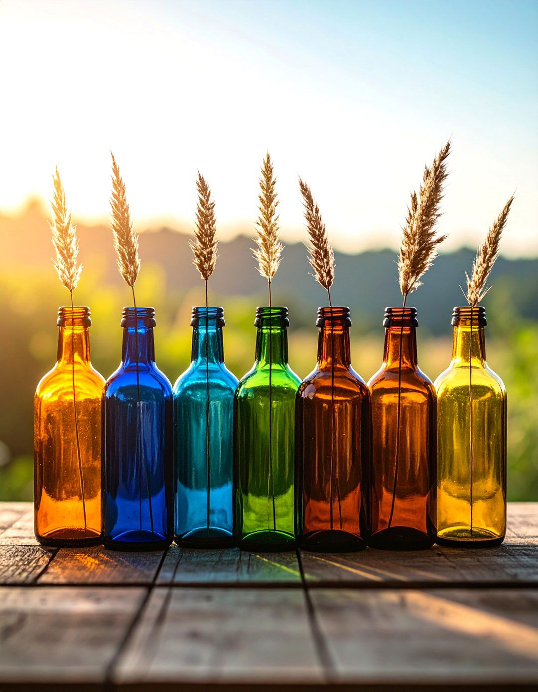 Bottle Collection Centerpiece - 30 kitchen table centerpiece ideas