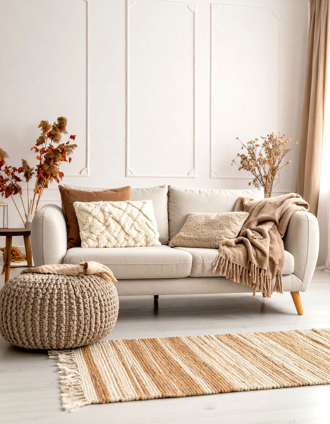 Boucle and Textured Living Room Fabrics - 30 interior design trends 2025 living room