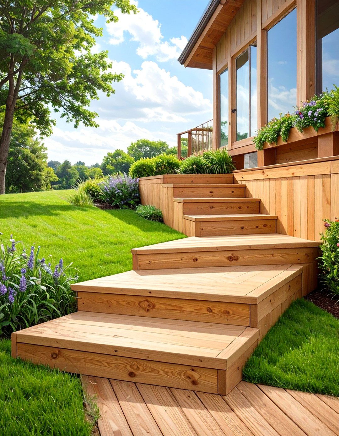 Box Stairs for Low Profile Decks - 30 deck stair ideas