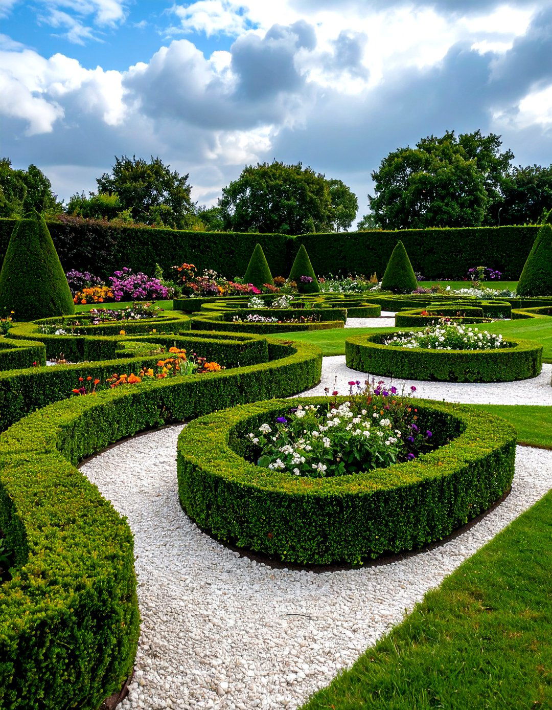 Boxwood Parterre Garden Design - 30 front yard boxwood designs