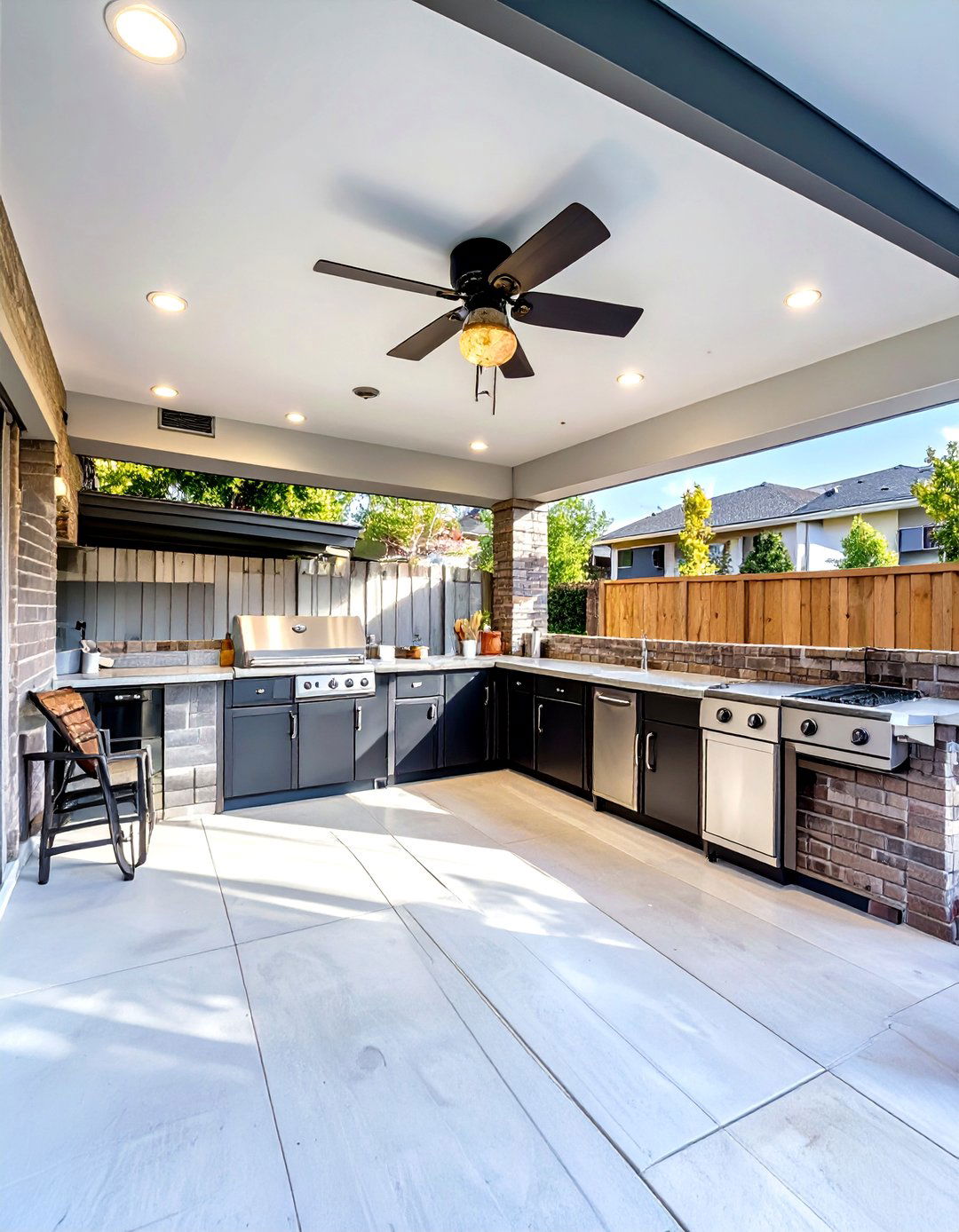 Breezeway or Covered Patio BBQ Setup - 30 outdoor bbq ideas