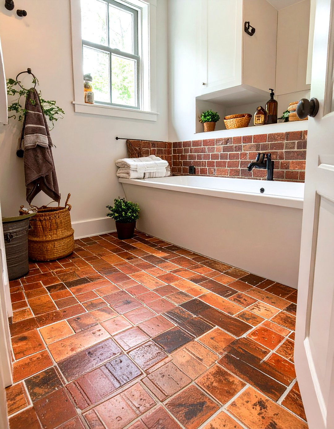 Brick Look Porcelain Tile Flooring - 30 small bathroom bathroom flooring ideas