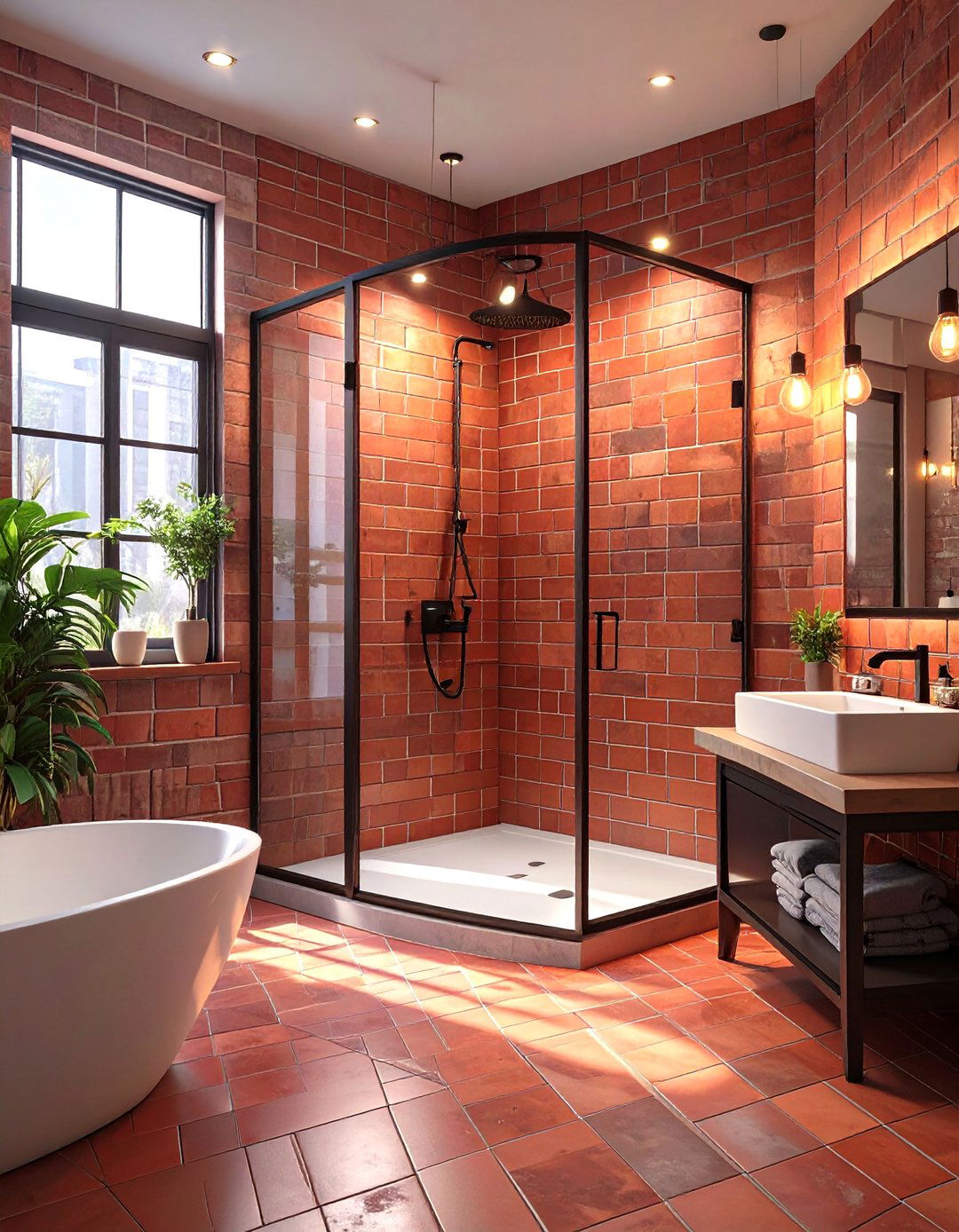 Brick Look Tile Bathroom Flooring - 30 bathroom flooring ideas