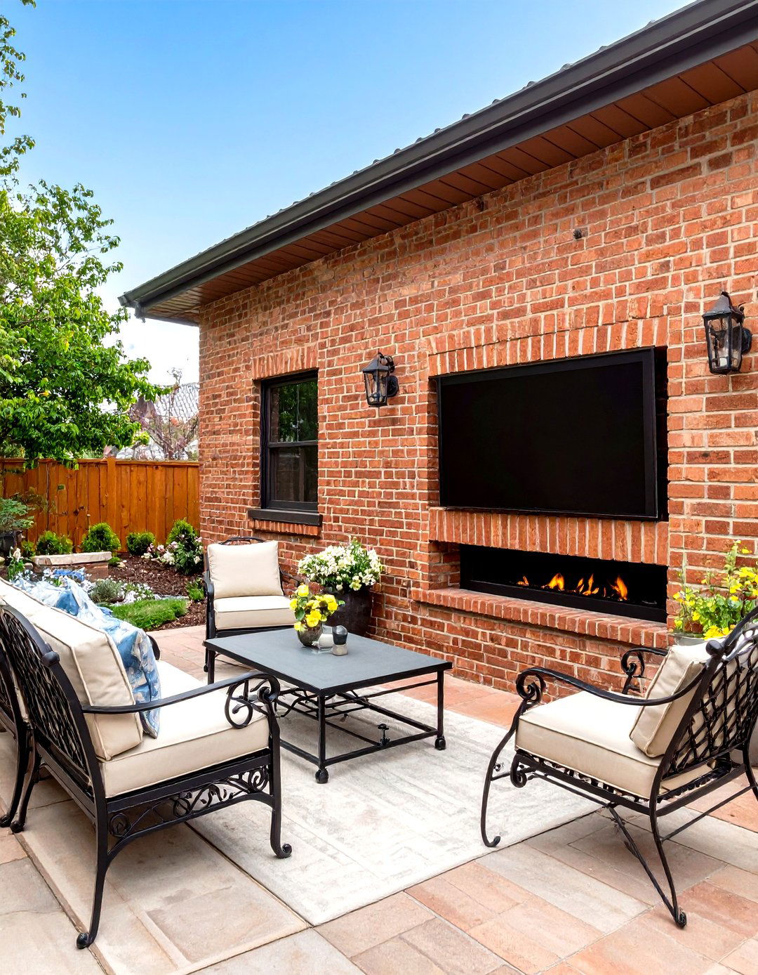Brick Veneer Outdoor TV Wall - 30 outdoor tv wall ideas