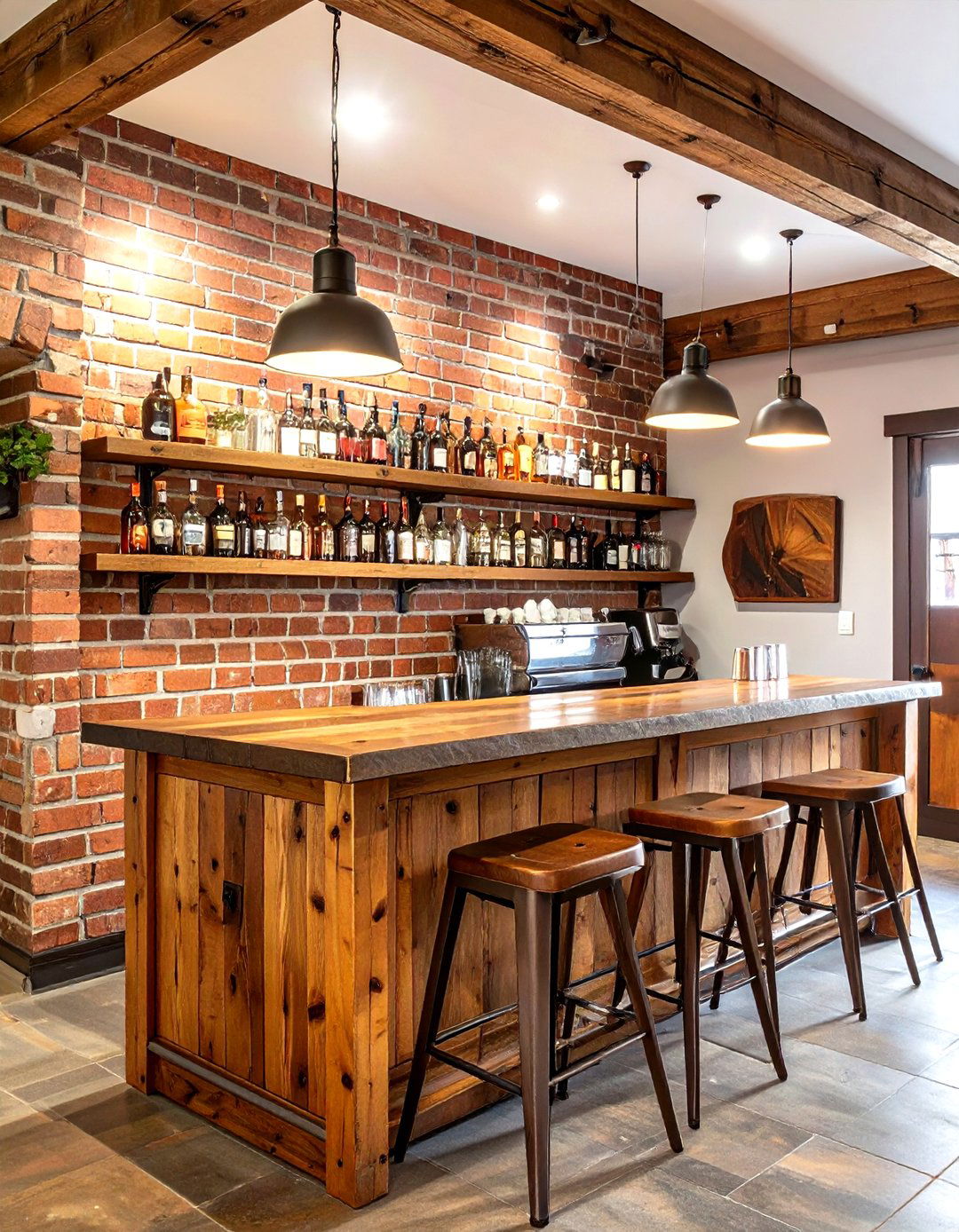 Brick Veneer Small Basement Bar - 30 small basement bar ideas