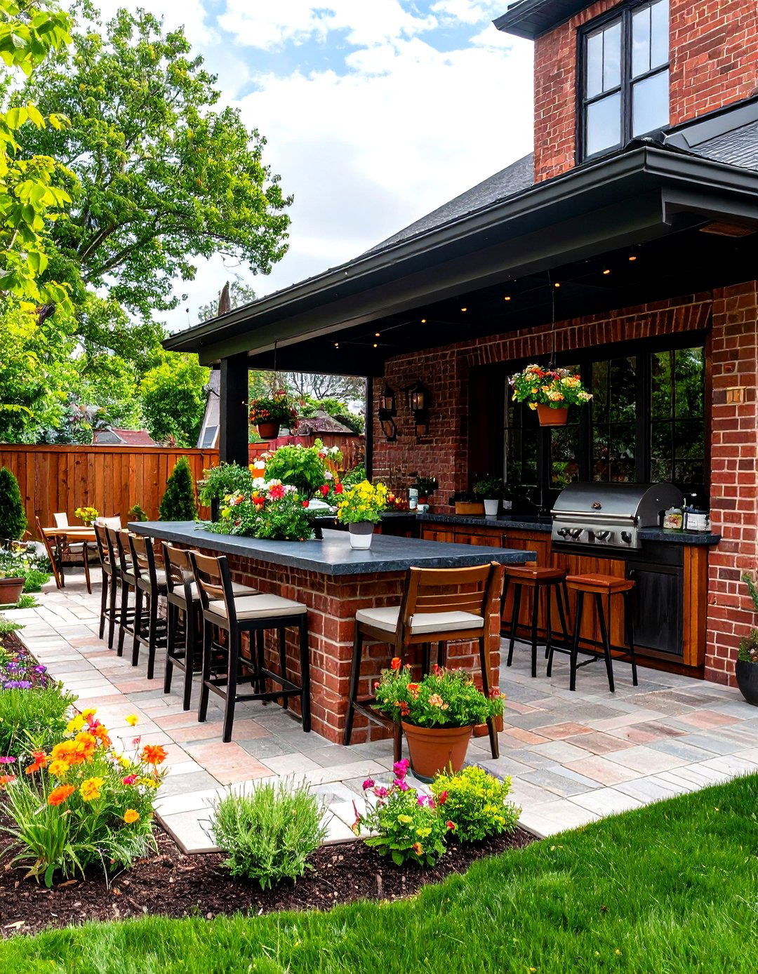 Brick and Mortar Traditional Patio Bar - 30 patio bar ideas