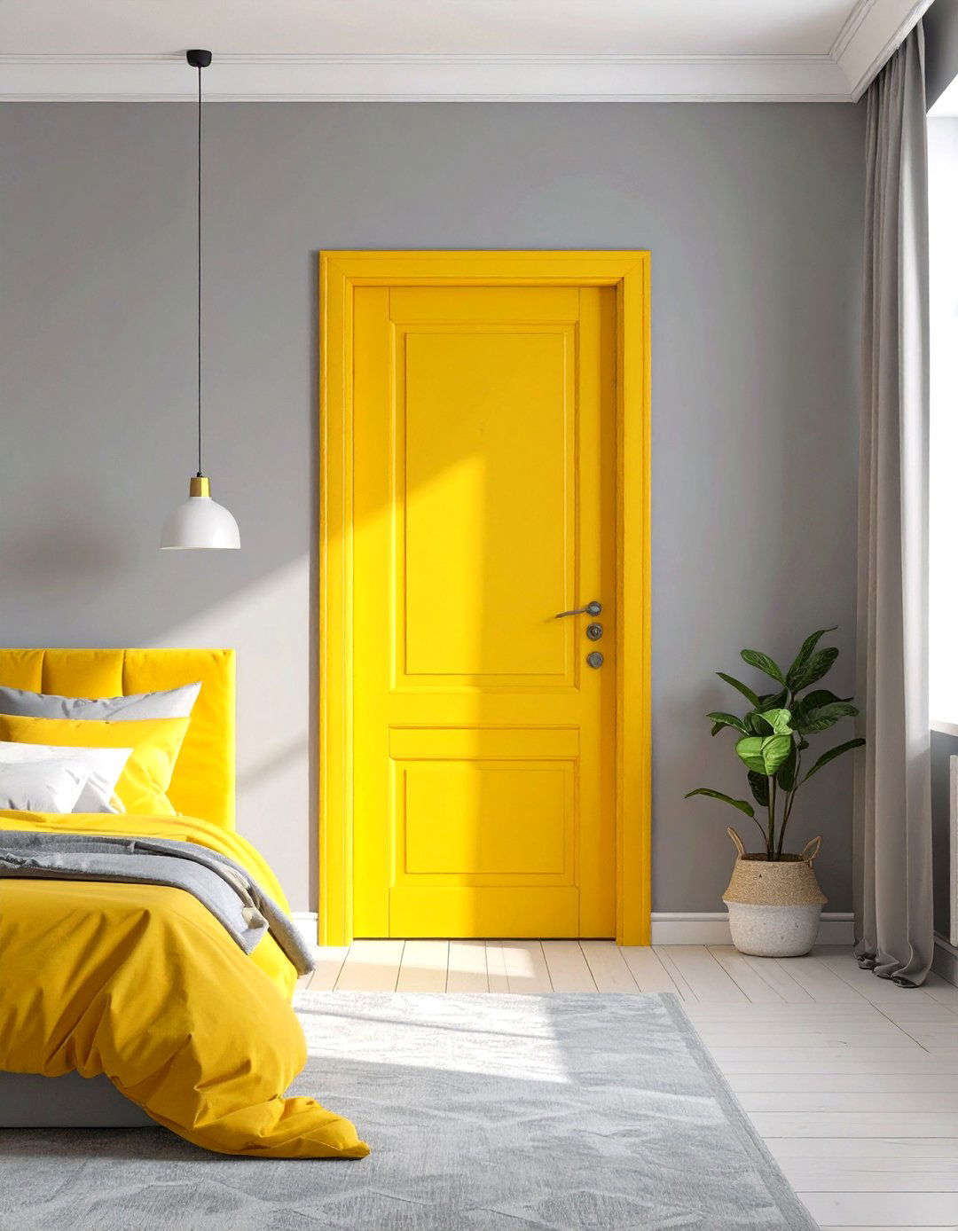 Bright Color Pop Bedroom Door - 30 bedroom door ideas