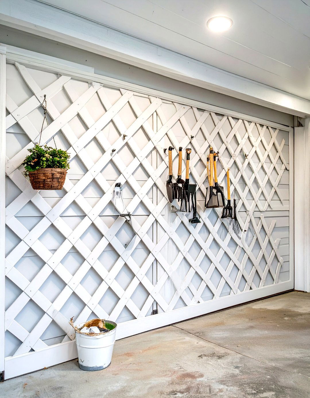 Bright Vinyl Lattice Panels - 30 cheap garage wall ideas