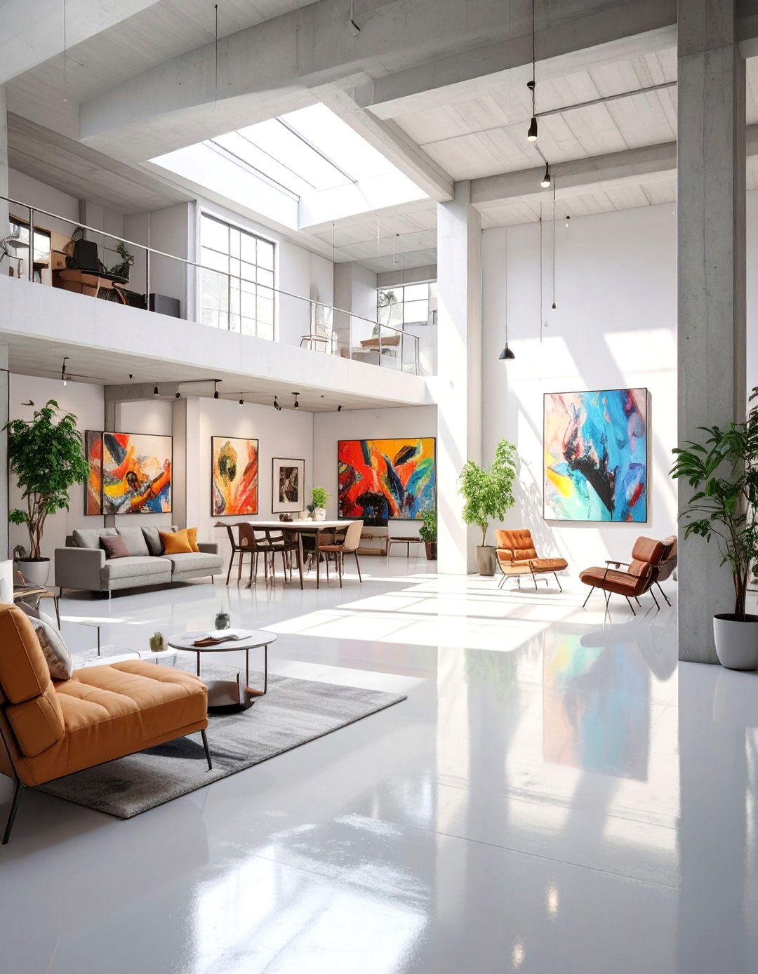 Bright White Concrete Floor - 30 concrete basement floor ideas